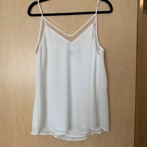 Lulu's White Mesh Tank Top - Size Large